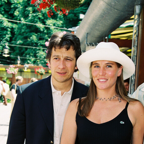 Laurent Gerra et Mathilde Seigner à Roland Garros en 1999