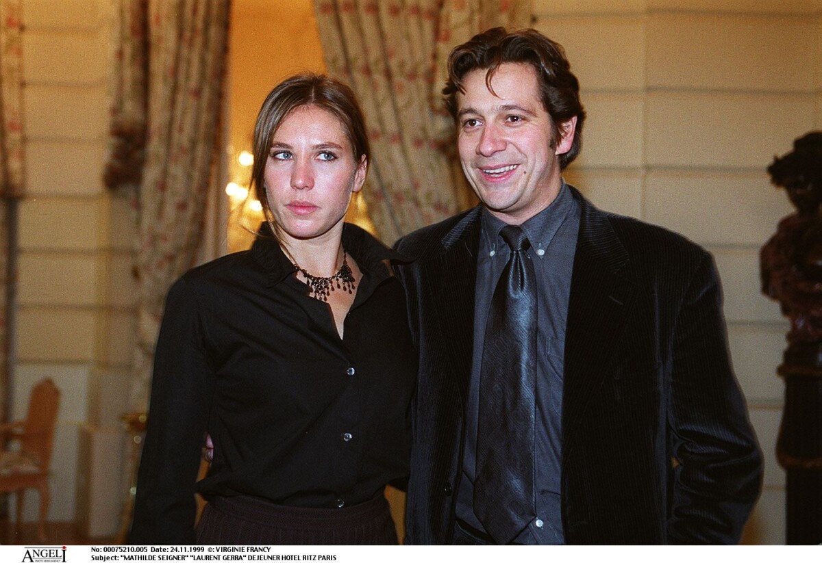 Photo Laurent Gerra et Mathilde Seigner au Ritz à Paris archive Purepeople