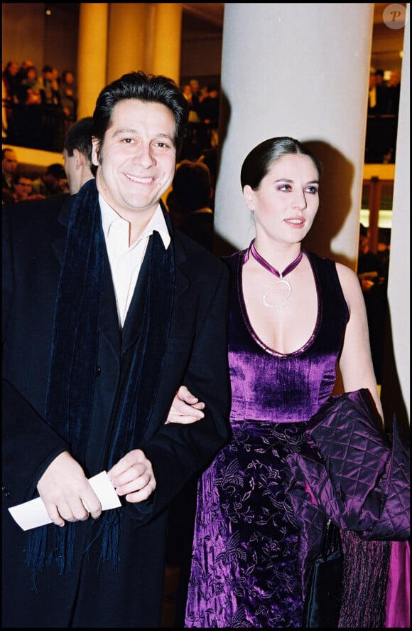 Laurent Gerra et Mathilde Seigner lors des César en 2001