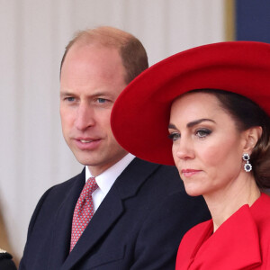 Et leur journée est loin d'être finie ! 
Le prince William, prince de Galles, et Catherine (Kate) Middleton, princesse de Galles, - Cérémonie de bienvenue du président de la Corée du Sud à Horse Guards Parade à Londres, le 21 novembre 2023. 