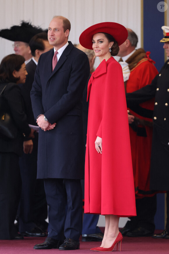 Le prince William, prince de Galles, et Catherine (Kate) Middleton, princesse de Galles, - Cérémonie de bienvenue du président de la Corée du Sud à Horse Guards Parade à Londres, le 21 novembre 2023. 