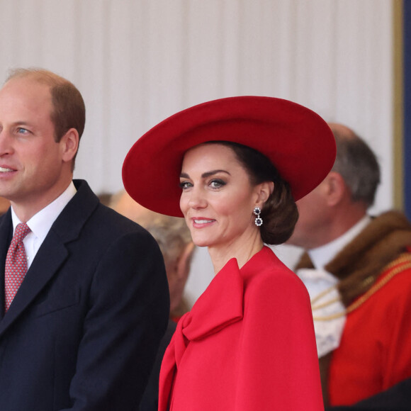 Le prince William, prince de Galles, et Catherine (Kate) Middleton, princesse de Galles, - Cérémonie de bienvenue du président de la Corée du Sud à Horse Guards Parade à Londres, le 21 novembre 2023. 