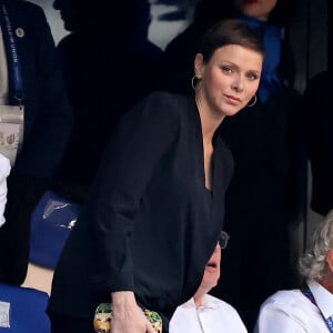 L'objectif étant de les sensibiliser aux risques de noyade.
La princesse Charlene de Monaco dans les tribunes lors du match de rugby entre l'Afrique du Sud et l'Écosse (18-3) au stade Vélodrome à Marseille le 10 septembre 2023. © Dominique Jacovides / Bestimage 