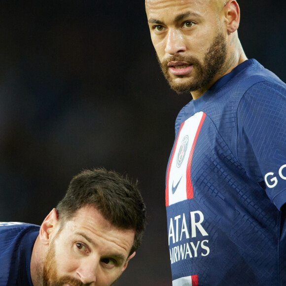 Lionel Messi, Neymar Jr - Match de Ligue 1 Uber Eats "PSG contre Angers" au Parc des Princes à Paris. © Cyril Moreau/Bestimage