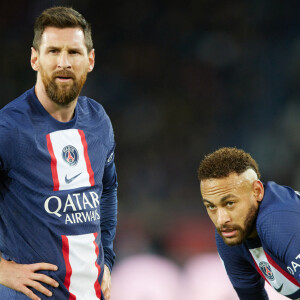 Lionel Leo Messi, Neymar Jr - Match de Ligue 1 Uber Eats "PSG contre Angers" (2-0) au Parc des Princes à Paris le 11 janvier 2023. © Cyril Moreau/Bestimage