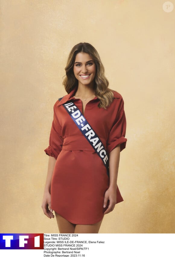 Du haut de son 1,73m, la jolie brune est consultante en cybersécurité. 
Miss Ile-de-France, Elena Faliez, candidate à Miss France 2024.
