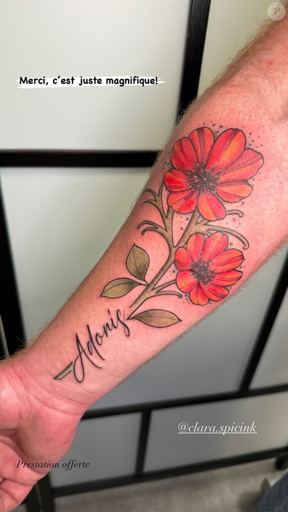 Jérôme (L'amour est dans le pré) s'offre un tatouage XXL en hommage à son fils Adonis. Instagram