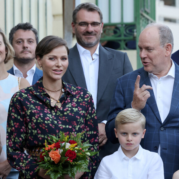 La princesse Charlene de Monaco, Le prince Albert II de Monaco, La princesse Gabriella de Monaco, comtesse de Carladès, Le prince Jacques de Monaco, marquis des Baux et Dimitri Rassam lors du traditionnel pique-nique "U Cavagnëtu" au parc Princesse Antoinette à Monaco le 9 septembre 2023. © Claudia Albuquerque / Bestimage 