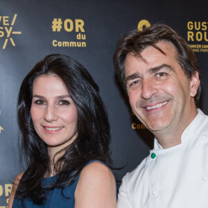 Marie Drucker et Yannick Alléno - Vente aux enchères au profit de la campagne "Guérir le cancer de l'enfant" au Pavillon Ledoyen à Paris le 13 février 2018.  © Cyril Moreau/Bestimage