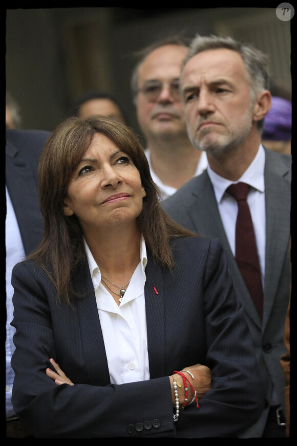 Anne Hidalgo, Emmanuel Grégoire lors de l'inauguration de l'Ilot Saint Germain qui accueille 254 logements sociaux à Paris le 14 septembre 2023. © Alain Guizard / Bestimage