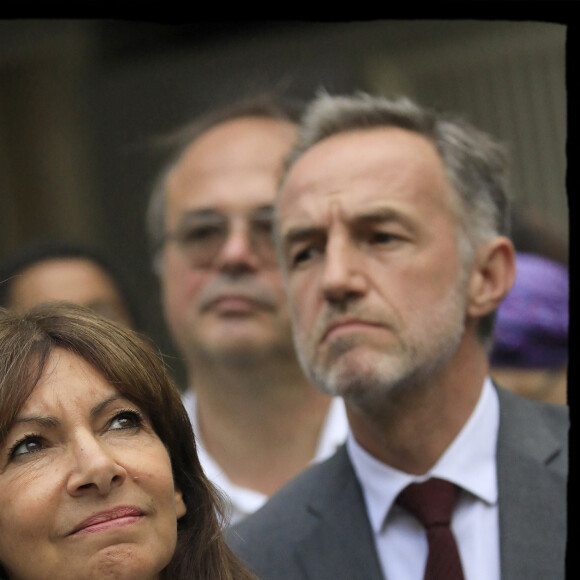 Anne Hidalgo, Emmanuel Grégoire lors de l'inauguration de l'Ilot Saint Germain qui accueille 254 logements sociaux à Paris le 14 septembre 2023. © Alain Guizard / Bestimage