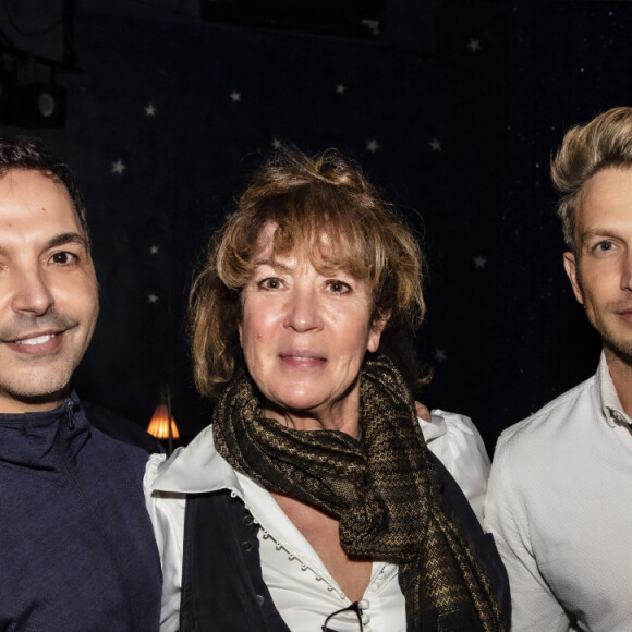 Exclusif - Kamel Ouali, Marie-Laure Philipon, Pierre Barbe au cabaret La Nouvelle Eve pour assister au spectacle transformiste "Folle Illusion" à Paris le 12 janvier 2022. © Jack Tribeca / Bestimage