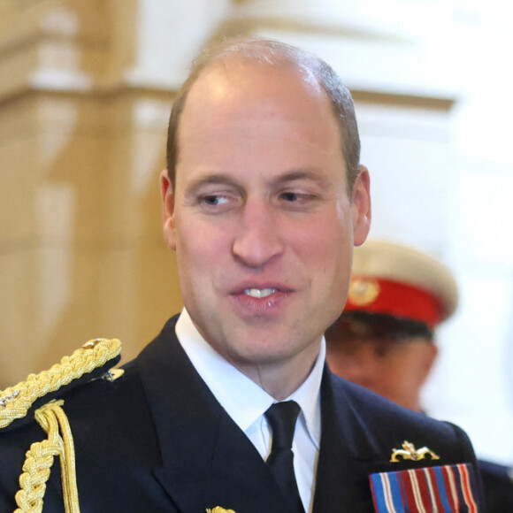 Le prince William assiste aux divisions du Lord High Admiral au Britannia Royal Naval College à Dartmouth, le 14 décembre 2023.