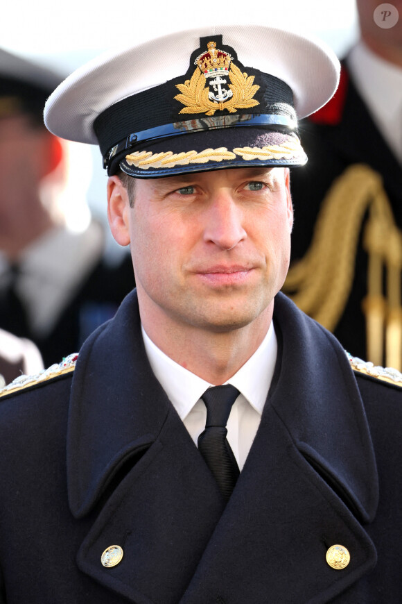 Le prince William assiste aux divisions du Lord High Admiral au Britannia Royal Naval College à Dartmouth, le 14 décembre 2023.
