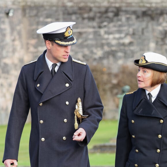 Le prince William assiste aux divisions du Lord High Admiral au Britannia Royal Naval College à Dartmouth, le 14 décembre 2023.