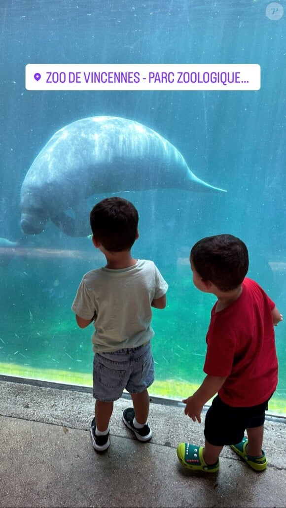 M. Pokora a publié une photo de ses deux fils Isaiah et Kenna prise au zoo de Vincennes le 23 août 2023.