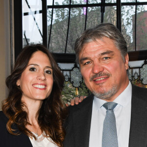 Exclusif - David Douillet et sa femme Vanessa Carrara lors du dîner de gala caritatif pour l'association Autistes Sans Frontières à l'hôtel Marcel Dassault à Paris, France, le 18 avril 2019. © Coadic Guirec/Bestimage