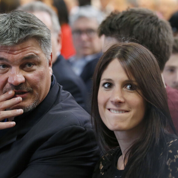 David Douillet et Vanessa lors du congrès fondateur des Républicains au Paris Events Center de la Porte de la Villette, à Paris le 30 mai 2015.