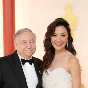 Jean Todt et Michelle Yeoh - Photocall de la 95ème édition de la cérémonie des Oscars à Los Angeles. Le 12 mars 2023