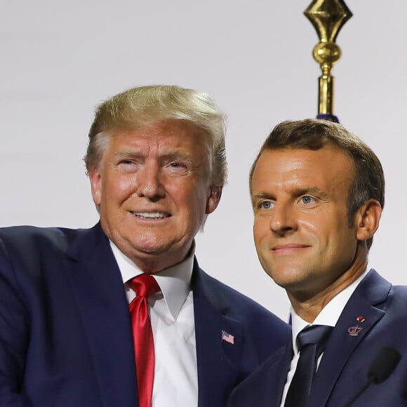 Donald Trump se moque d'Emmanuel Macron
Conférence de presse commune du président Emmanuel Macron et du président Donald Trump lors du sommet du G7 à Biarritz. © Dominique Jacovides / Bestimage