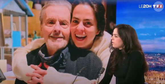 Captures d'écran d'Anouchka Delon qui a pris la parole face aux dernières accusations de son frère, Anthony sur le plateau du JT de Audrey Crespo-Mara sur TF1 le 7 janvier 2023.