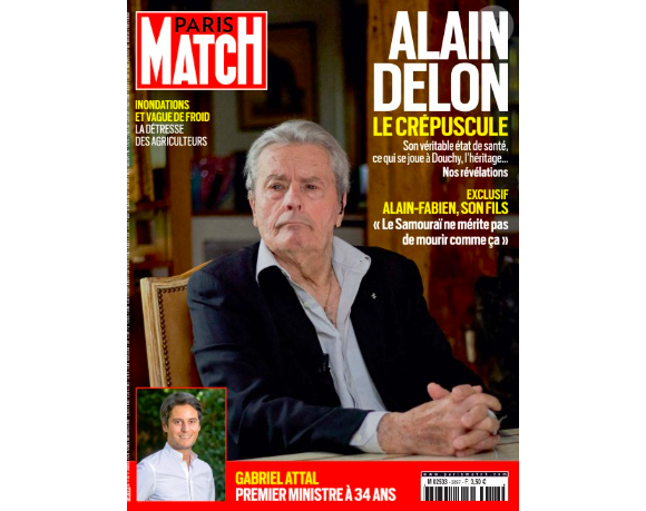 Couverture de "Paris Match" du jeudi 11 janvier, avec l'entretien d'Alain-Fabien Delon