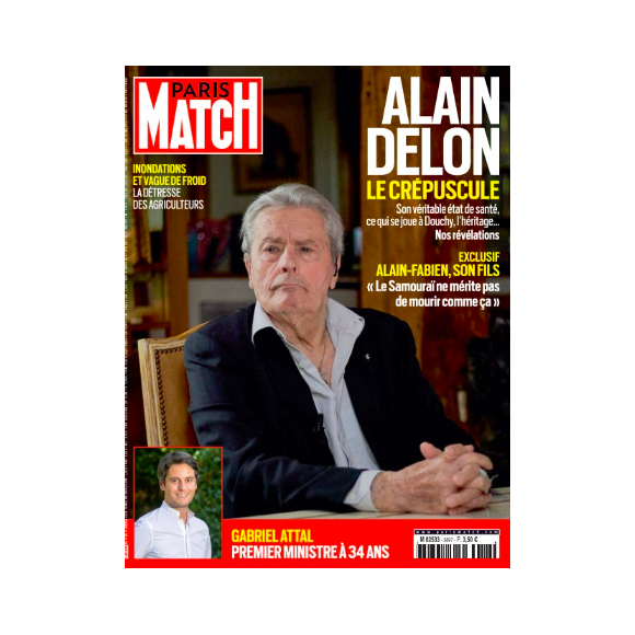 Couverture de "Paris Match" du jeudi 11 janvier, avec l'entretien d'Alain-Fabien Delon
