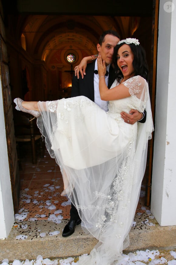 Exclusif - Mariage religieux en l'église de Villanova d' Alizée et Grégoire Lyonnet - Villanova le 18 juin 2016 © Olivier Huitel - Olivier Sanchez / Bestimage - Crystal