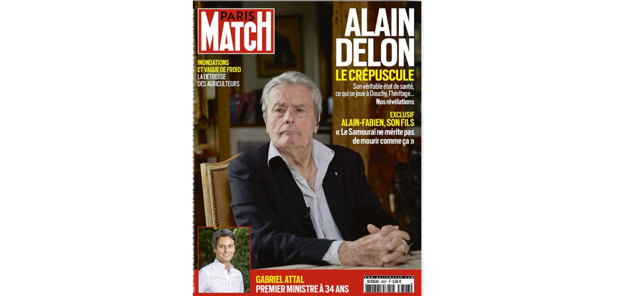 Photo Alain Delon, Paris Match. Purepeople