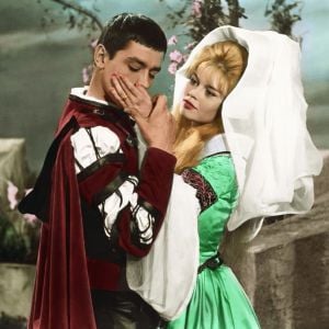 Alain Delon et Brigitte Bardot sur le tournage du film Les Amours célèbres en 1961