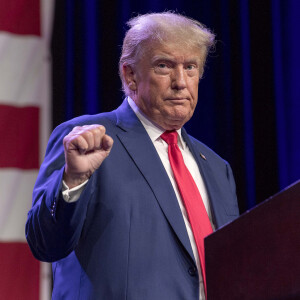 Donald Trump a perdu du poids.
Donald Trump - Congrès républicain de l'Iowa, Des Moines, USA © Brian Cahn/Zuma Press/Bestimage)