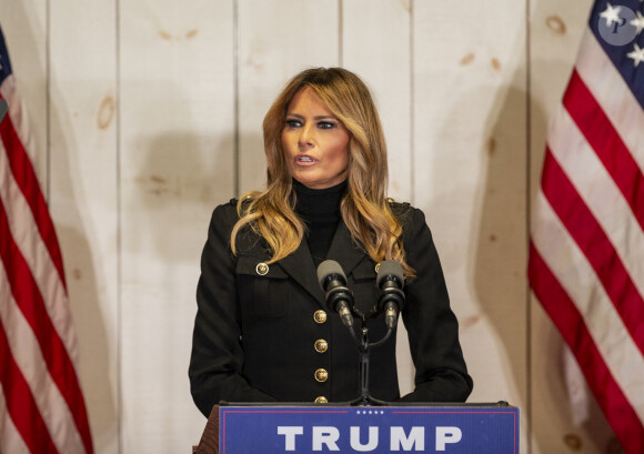 Melania Trump lors d'un meeting "Make America Great Again" à Wapwallopen en Pennsylvanie.