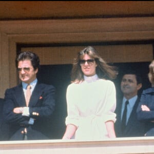 Archive - Caroline de Monaco et Philippe Junot lors de leur première apparition officielle avec la famille de Monaco, Stéphanie, Grace, Caroline et le prince Rainier