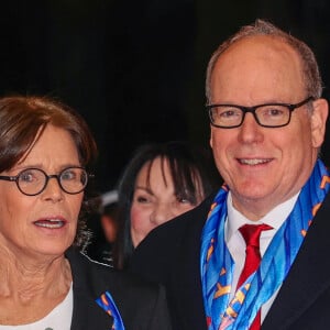 La princesse Stéphanie de Monaco et le prince Albert II de Monaco lors du 46ème Festival International du Cirque de Monte-Carlo, le 20 janvier 2024. © Claudia Albuquerque/Bestimage 