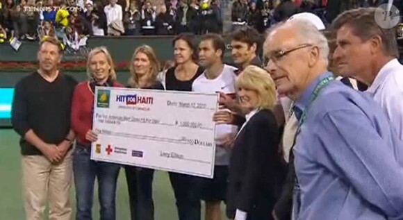 Les stars du tennis ont permis, avec Hit for Haïti le 12 mars 2010, ont permis de récolter un million de dollars au profit de la Croix-Rouge pour Haïti