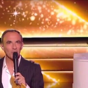 Nikos Aliagas, Helena, Pierre et Julien - Demi-finale de la Star Academy diffusée sur TF1, le 27 janvier 2024.