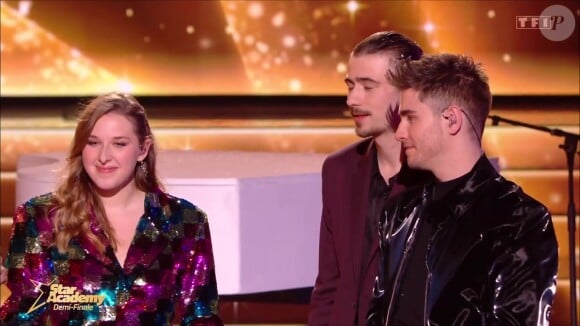 Helena, Pierre et Julien - Demi-finale de la Star Academy diffusée sur TF1, le 27 janvier 2024.