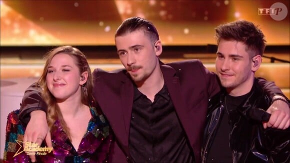 Helena, Pierre et Julien - Demi-finale de la Star Academy diffusée sur TF1, le 27 janvier 2024.