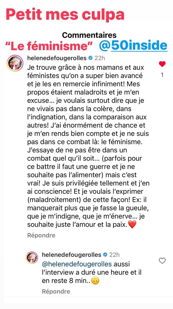 Explications d'Hélène de Fougerolles @ Instagram