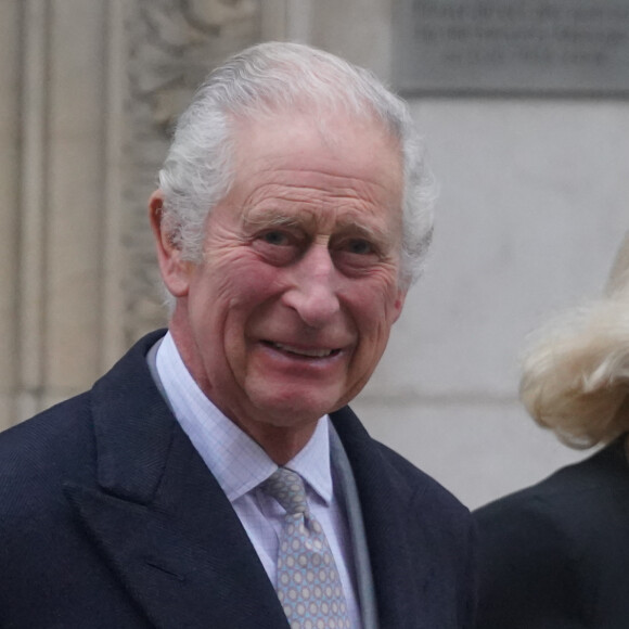 Le roi Charles III d'Angleterre et Camilla Parker Bowles, reine consort d'Angleterre, quittent la London Clinic à Londres, Royaume Uni, 29 janvier 2024, où le roi Charles avait subi une intervention pour une hypertrophie de la prostate. 