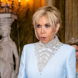 La reine Silvia de Suède, Brigitte Macron - Dîner d'Etat pour la visite du président Emmanuel Macron et de sa femme Brigitte, Stockholm, Suède, 30 janvier 2024.