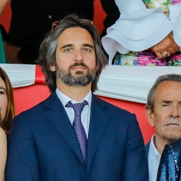 Charlotte Casiraghi, son mari Dimitri Rassam, Jacky Ickx et la princesse Caroline de Hanovre lors de la dernière soirée de la 17ème édition du Longines Global Champions Tour à Monaco, le 1er juillet 2023 sur le port de Monaco, pour le Longines Global Champions. C'est le français Julien Épaillard qui a remporté le Longines Global Champions Tour Grand Prix du Prince de Monaco, doté de 1,5 millions d'euros, suivi par Harrie Smolders et Jane Sadran. © Claudia Albuquerque/Bestimage 