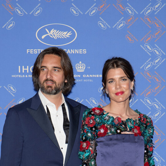 Charlotte Casiraghi et son mari Dimitri Rassam - Photocall du dîner d'ouverture du 76ème Festival International du Film de Cannes, au Carlton. Le 16 mai 2023 © Borde-Jacovides-Moreau / Bestimage 