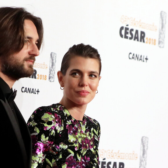 Charlotte Casiraghi et son compagnon Dimitri Rassam - Photocall lors de la 43ème cérémonie des Cesar à la salle Pleyel à Paris, le 2 mars 2018. © Dominique Jacovides - Olivier Borde / Bestimage 