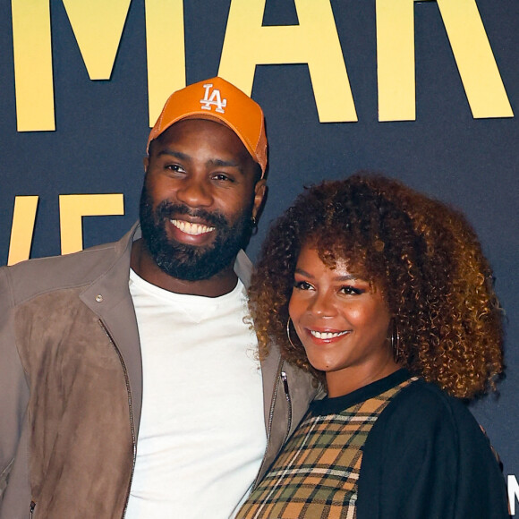 Teddy Riner et sa femme Luthna Plocus - Première du film "Bob Marley One Love" au Grand Rex à Paris le 1 fevrier 2024. © Coadic Guirec/Bestimage