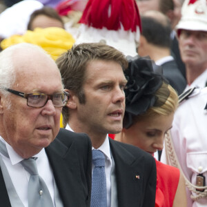 Le prince Victor Emmanuel de Savoie, son fils Emmanuel Philibert de Savoie et la princesse Cloltilde de Savoie - Invités au mariage religieux du prince Albert de Monaco et de la princesse Charlene le 2 juillet 2011