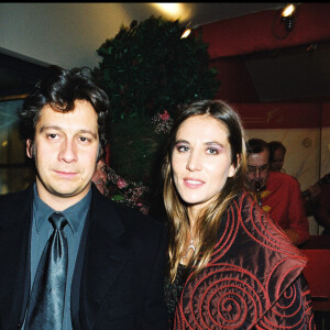 Laurent Gerra et Mathilde Seigner - soirée des Cesar en 2000 à Paris.