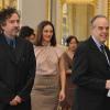 Tim Burton et Marion Cotillard décorés par le ministre de la Culture Frédéric Mitterrand le 15 mars 2010 à Paris