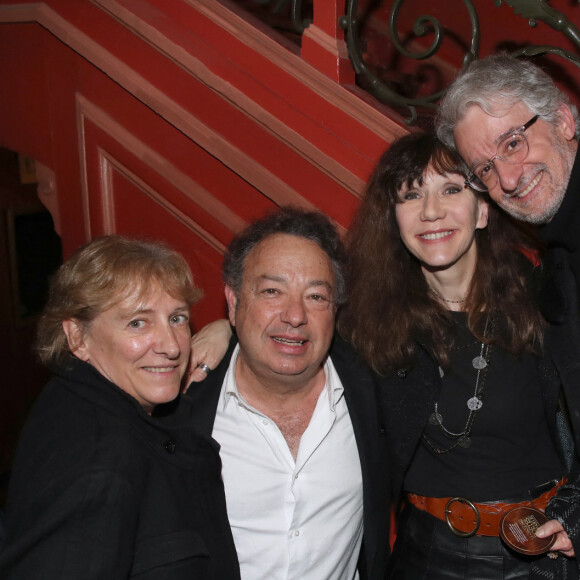 Exclusif - Frédéric Jérôme avec sa femme, Virginie Lemoine et Stephane Laporte - Personnalités à la générale de la pièce de théâtre " Le Cercle des Poètes Disparus " au Théâtre Antoine à Paris, France. Le 8 Février 2024. © Bertrand Rindoff / Bestimage 