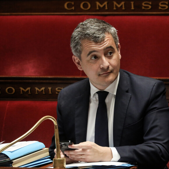 Le ministre de l'intérieur, Gérald Darmanin - Séance de questions au gouvernement à l'assemblée nationale, Paris, le 6 février 2024 © Stéphane Lemouton / Bestimage
